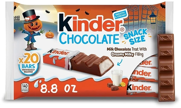 Kinder Chocolate Milk Chocolate Bars with Creamy Filling, 20 Count Bag, 8.8 oz