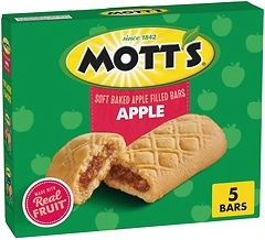 Mott's Soft Baked Apple Filled Bars, Apple Flavor Snacks, 5 Ct, 6.55 oz