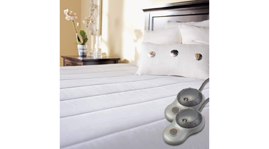 sunbeam quilted polyester heated mattress pad queen