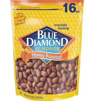 Blue Diamond Almonds Honey Roasted Snack Almonds, Honey Roasted, 1 ...