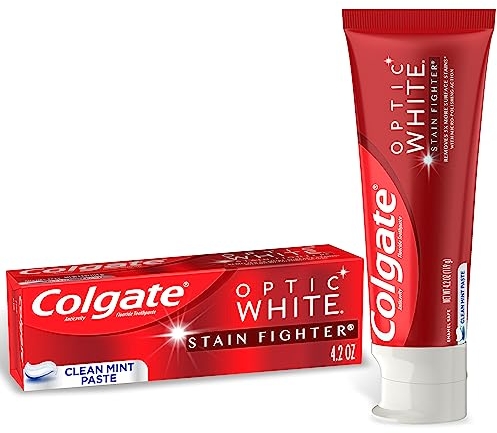 Colgate Optic White Stain Fighter Whitening Toothpaste, 4.2 Oz Tube 