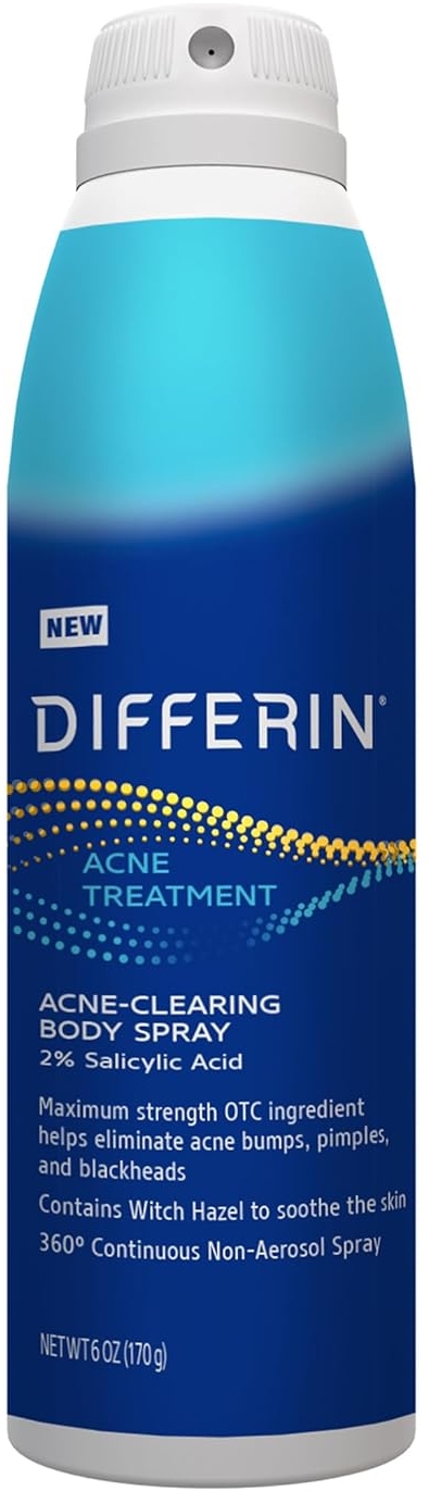 Early Prime Day Deal on Differin Acne Body Spray with Salicylic Acid, 6 ...